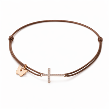 Load image into Gallery viewer, Zircon Cross Bracelet - Rose Gold Plated