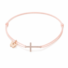 Load image into Gallery viewer, Zircon Cross Bracelet - Rose Gold Plated