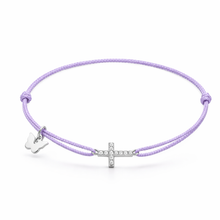 Load image into Gallery viewer, Small Zircon Cross Bracelet - White Gold Plated