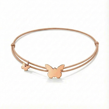 Učitaj sliku u preglednik galerije, Nova klasična narukvica s leptirom - pozlaćena ružičastim zlatom