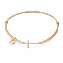 Load image into Gallery viewer, Zircon Cross Bracelet - Rose Gold Plated