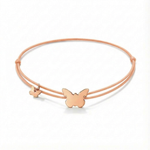 Učitaj sliku u preglednik galerije, Nova klasična narukvica s leptirom - pozlaćena ružičastim zlatom