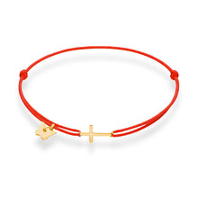 Load image into Gallery viewer, Small Cross Bracelet - Yellow Gold Plated