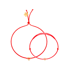 Load image into Gallery viewer, Maman et Bébé Gold Plated Tiny Heart on Red Bracelet