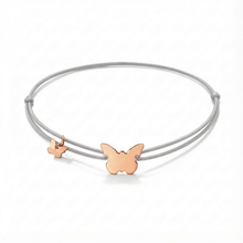 Učitaj sliku u preglednik galerije, Nova klasična narukvica s leptirom - pozlaćena ružičastim zlatom