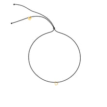 Učitaj sliku u preglednik galerije, Yellow Gold Plated Petite Heart Black String Necklace