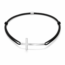 Učitaj sliku u preglednik galerije, Muška narukvica s križem - presvučena rodijem
