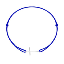 Load image into Gallery viewer, Man Cross on Black Independent Rhodium Bracelet