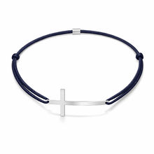 Učitaj sliku u preglednik galerije, Muška narukvica s križem - presvučena rodijem