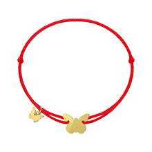 Load image into Gallery viewer, Candy Mirror Gold Butterfly on Red Bracelet