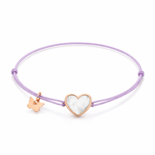 Load image into Gallery viewer, Memoire Small Heart Mother of Pearl Bracelet - Rose Gold Plated