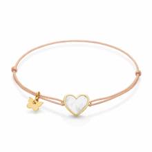 Load image into Gallery viewer, Memoire Small Heart Mother of Pearl Bracelet - Yellow Gold Plated