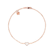 Load image into Gallery viewer, Sterling Silver Hole Heart Zircon Bracelet