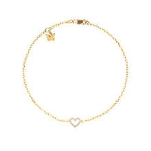 Load image into Gallery viewer, Sterling Silver Hole Heart Zircon Bracelet