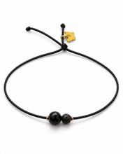 Učitaj sliku u preglednik galerije, Semiprecious Line Black Onix & Black Lava on Black Bracelet