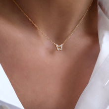 Load image into Gallery viewer, Sterling Silver Hole Butterfly Zircon Necklace