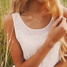 Load image into Gallery viewer, Sterling Silver Lueur Butterfly Bracelet - Rose Gold Plated