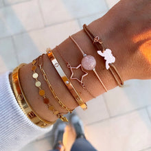 Load image into Gallery viewer, Round Plates Bracelet - Rhodium Plated