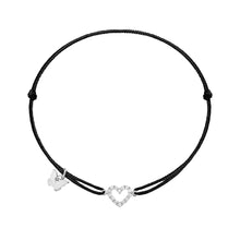 Load image into Gallery viewer, Hole Heart Rhodium Zircon Bracelet