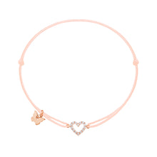 Učitaj sliku u preglednik galerije, Narukvica s cirkonima u obliku srca od ružičastog zlata