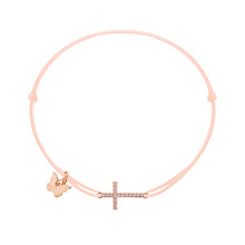 Load image into Gallery viewer, Zircon Cross Bracelet - Rose Gold Plated