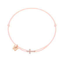 Load image into Gallery viewer, Small Zircon Cross Bracelet - Rose Gold Plated