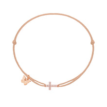 Load image into Gallery viewer, Small Zircon Cross Bracelet - Rose Gold Plated