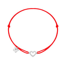 Load image into Gallery viewer, Hole Heart Rhodium Zircon Bracelet