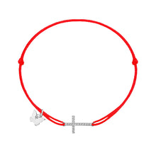 Load image into Gallery viewer, Zircon Cross Bracelet - Rhodium Plated