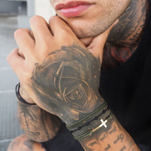 Load image into Gallery viewer, Man Cross Bracelet - Yellow Gold Plated