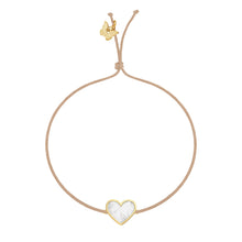 Load image into Gallery viewer, Memoire Small Heart Mother of Pearl Bracelet - Yellow Gold Plated