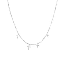 Load image into Gallery viewer, Sterling Silver Small 4Cross Necklace