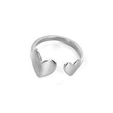 Load image into Gallery viewer, Sterling Silver Double Heart Ring