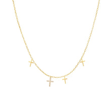 Load image into Gallery viewer, Sterling Silver Small 4Cross Necklace