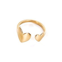 Load image into Gallery viewer, Sterling Silver Double Heart Ring