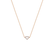 Load image into Gallery viewer, Sterling Silver Hole Heart Zircon Necklace