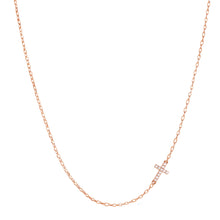 Load image into Gallery viewer, Sterling Silver Small Cross Zircon Necklace