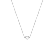 Load image into Gallery viewer, Sterling Silver Hole Heart Zircon Necklace