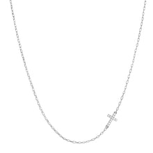 Load image into Gallery viewer, Sterling Silver Small Cross Zircon Necklace
