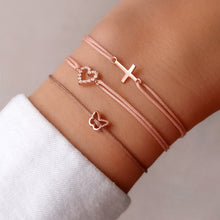 Load image into Gallery viewer, Small Cross Bracelet - Rose Gold Plated
