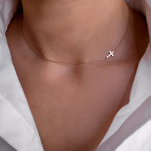 Load image into Gallery viewer, Sterling Silver Small Cross Necklace