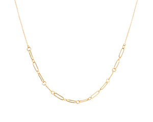 Sterling Silver Memoire Collectable Link Necklace - Yellow Gold Plated