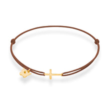 Load image into Gallery viewer, Small Cross Bracelet - Yellow Gold Plated
