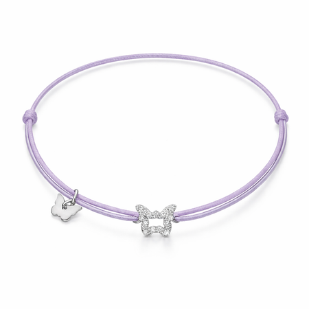 Hole Butterfly Rhodium Zircon Bracelet