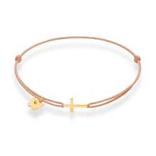 Load image into Gallery viewer, Small Cross Bracelet - Yellow Gold Plated
