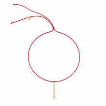 Load image into Gallery viewer, Yellow Gold Plated Link Chain Red String Necklace
