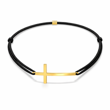 Load image into Gallery viewer, Man Cross Bracelet - Yellow Gold Plated
