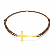 Load image into Gallery viewer, Man Cross Bracelet - Yellow Gold Plated
