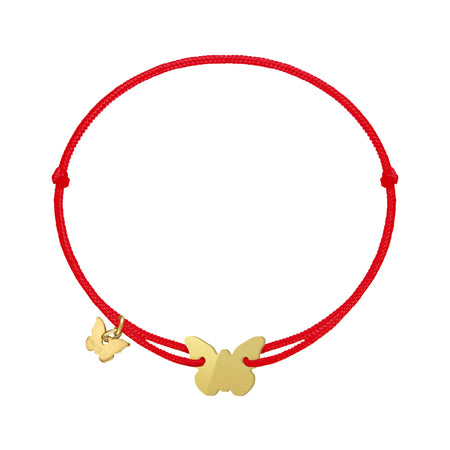 Candy Mirror Gold Butterfly on Red Bracelet