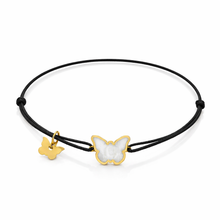 Load image into Gallery viewer, Memoire Small Butterfly Mother of Pearl Bracelet - Yellow Gold Plated
